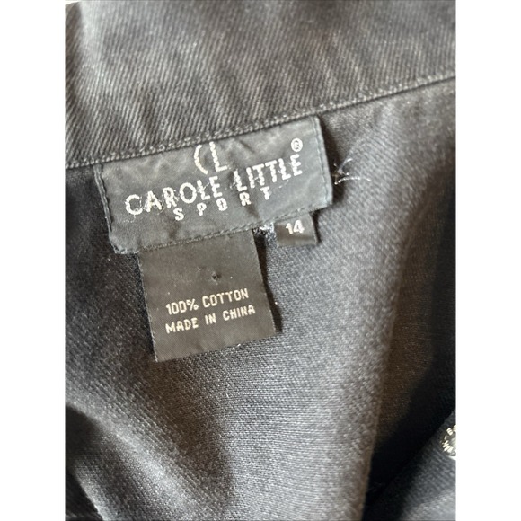 Womens Black Floral Boho Maximalist Dopamine Western Embroidered Denim Coat Sz14 - Picture 5 of 14